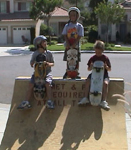 skaters on a quarterpipe